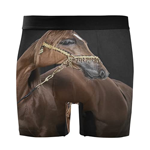 Ropa interior elástica Vnurnrn ultrasuave con diseño artístico de caballo para hombre