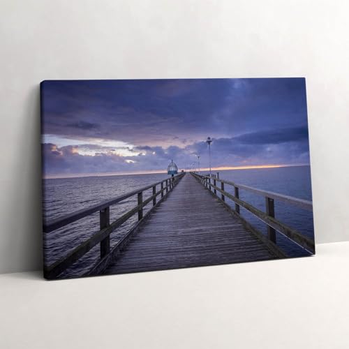 Jetée sur la mer Baltique tableau photo sur toile murale d'art Wallfluent 60x40cm