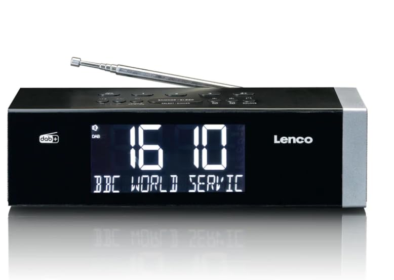 LENCO CR-640BK DAB+/FM Stereo Uhrenradio mit BT und 2x4W RMS