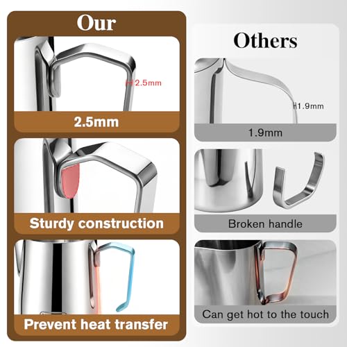 NewGF Milk Frothing Pitcher 12oz, Stainless Steel Espresso Cup for Latte Art $12.49 AC + 50% Off Code LH2VL1I7 - image 5