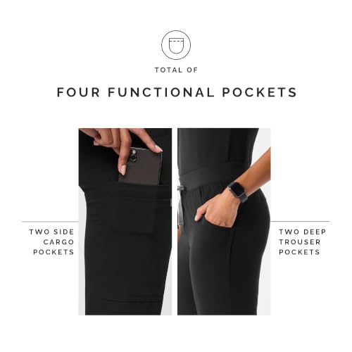 Image of FIGS Livingston Basic Scrub Pants for Women - Yoga Waistband, 2 Pockets, Classic Straight Leg Fit