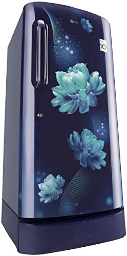 Image of LG 205 L 4 Star Inverter Direct-Cool Single Door Refrigerator Appliance (GL-D221ABCY, Blue Charm, Base Stand with Drawer, Gross Volume-215 Ltr.)