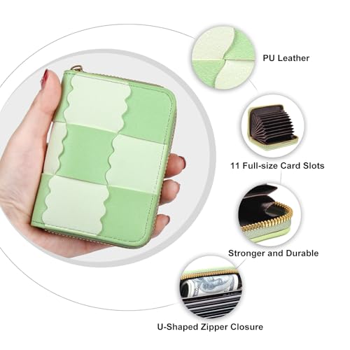 Image of Credit Card Wallet, RFID Card Case Wallet, Zipper Card Cases Holder for Men Women, RFID Blocking, KeyChain Wallet, Compact Size Card Organizer Case for Women