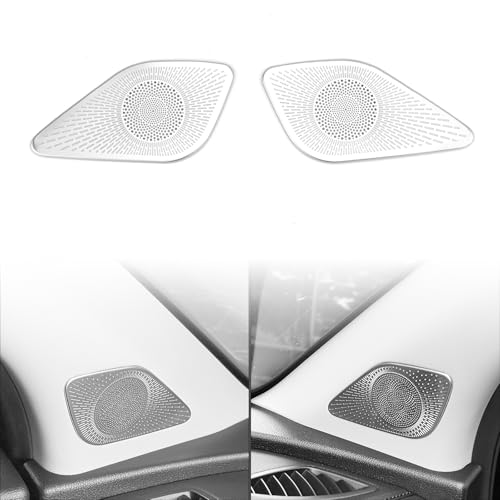JUIVEEL Stainless Steel A-Pillar Speaker Cover Car Interior 