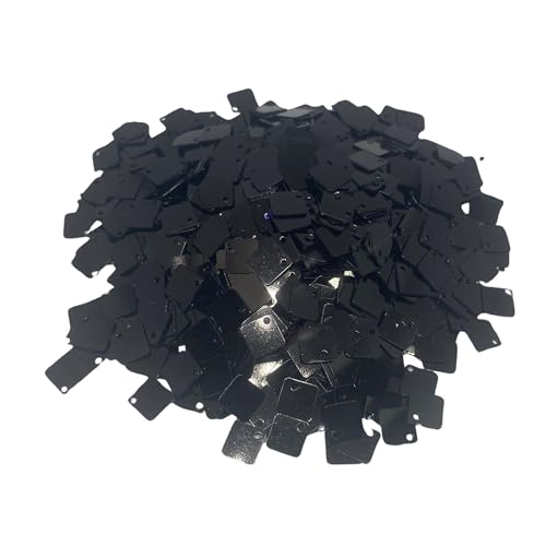 Square 7 mm Flat Sequin Paillettes, 2100 Pcs, Mix Color Assortment Acrylic Sequin for Dress - 1,76 Ounce (50 Grams) Black