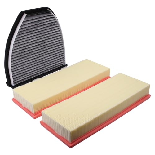 NewYall Engine Air Filter and Cabin Air Filter Kit for Mercedes C230 2.5L 2008-2009, C300 3.0L/3.5L 2008-2012, C350 3.5L 2008-2013, E350 3.5L/E550 5.5L 2010-2011, GLK350 3.5L 2010-2012