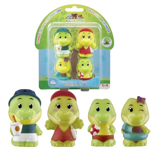 Timber Tots: Crocodile Family - 4 Character Set, Toy Figurines Change Color in Water, 1.75-2" Animal Miniatures w/Unique Details, Kids-Toddlers 18Mo+ by Klorofil - Used condition - US$11.68
