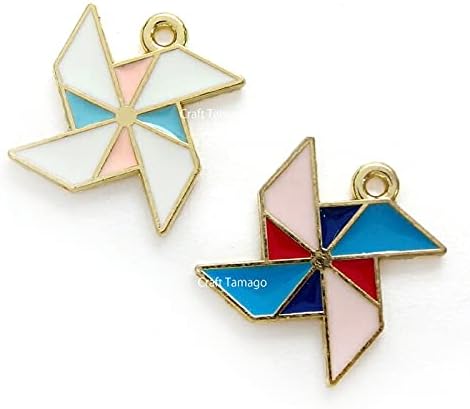 Amazon Co Jp Craft Tamago 10 Pieces Charm Parts Windmill With Epau Color Charm 0 7 X 0 6 Inches 17 X 15 Mm Light Color Hobbies
