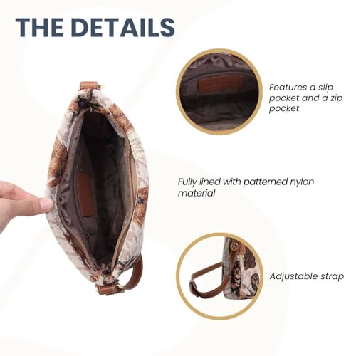Image of Signare Tapestry Crossbody Bag Sling Shoulder Purse for Women