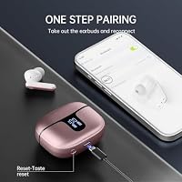 Drsaec Kopfhörer Kabellos Bluetooth 5.4, In-Ear Bluetooth Kopfhörer mit 4 ENC Mic, Kabellose Kopfhörer 40Std Bass Noise Cancelling Ear Buds, LED-Anzeige/USB-C, IP7 Wasserdicht Ohrhörer für Android/iOS – Ansicht 6