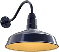 Vista 15 de Steel Lighting Co. Gardena - Luz de granero Montaje en pared al aire libre Cúpula de 16 pulgadas Cuello de cisne de 23 pulgadas Luz