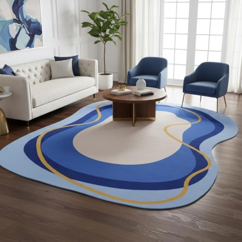 Modern Minimalist Irregular Shape Rug for Living Room Bedroom Home