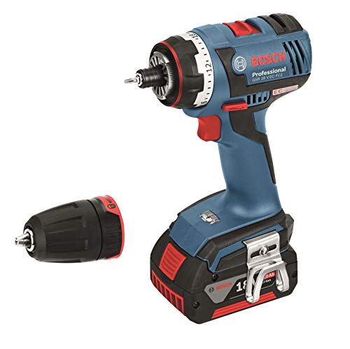 Bosch Professional GSR 18 V-EC FC2 - Atornillador a batería con 2 baterías x 5.0 Ah, cargador, L-BOXX 18 V, par de giro máx.: 50 Nm