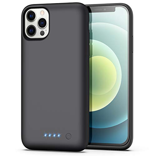 Battery Case for iPhone 12/12 Pro [6.1 inch], Feob 6800mAh Portable Charging Case Extended Battery Pack for iPhone 12/12 Pro Charger Case-[Black]