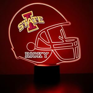 Mirror Magic Officially Licensed Iowa State University Cyclones Football Helmet Sports Fan Lamp/Night Light – LED – Personalize for Free