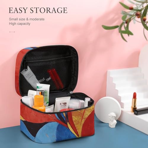 Bolsa de maquillaje grande con cremallera y compartimentos para cosméticos de mujer 6