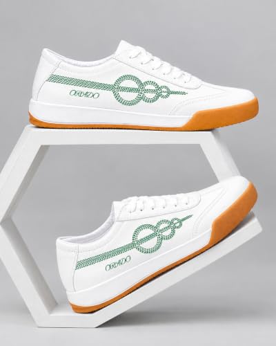 ORADO Men’s Red Casual Sneakers white - Image 7