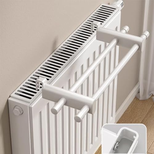 Radiateur sèche-serviettes non électrique avec disposition spacieuse à double tige pour une meilleure circulation de l'air et une performance de séchage...