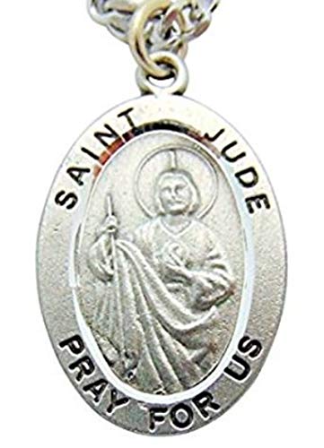 Westmon Works St Jude Solid Pewter One Inch Saint Medal with Stainless Steel Chain