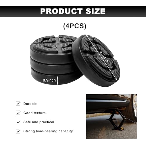 Image of 4 PCS Car Lifting Pads, Two-Post Round Auto Jacking Lift Arm Pad Rubber Protector, Heavy Duty Car Jack Pads Jacking Weightlifter Accessories for Auto Lift Truck Hoist