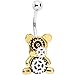 BodyCandy Acero Inoxidable Sun Kissed Steampunk Engranajes Oso de Peluche Ombligo Piercing de Ombligo