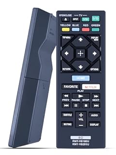 Replacement Remote Control for Sony DVD Blu-Ray Disc Player, for BDP Series Player, for 4K Ultra HD UHD 3D Player, for Streaming Blu-Ray Home Theater, RMT-VB100U RMT-VB201U