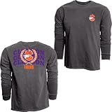 Clemson Tigers NCAA Officially Licensed Long Sleeve T-Shirt Ringspun Front/Back Retro Laurels, Small Team Color
