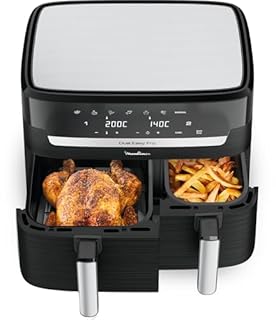 Moulinex Easy fry Essential inox, 8,3L, Jusqu'à 8 personnes, 7 Programmes intuitifs, Air Fryer, Repas complet, synchronisation, Économie d'énergie, Application dédiée, EZ901820