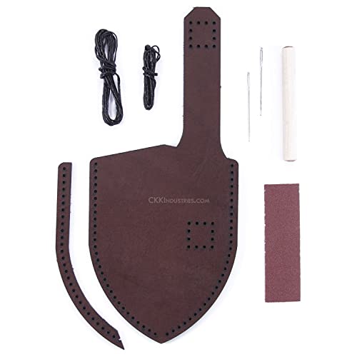 EZSMITH Leather Knife Sheath Kit - Premium - (Fits Up To 5.0 Inch Blades) - 8-9oz Cowhide Leather - (Espresso) - USA Made - With Integrated Belt Loop