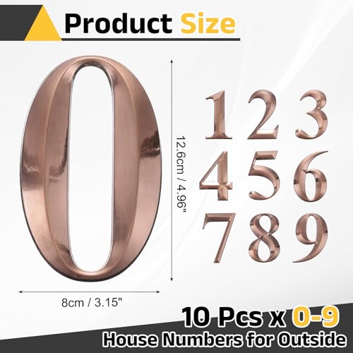 Numéros de maison bronze pour boîte aux lettres et porte d'appartement ou hôtel - 2