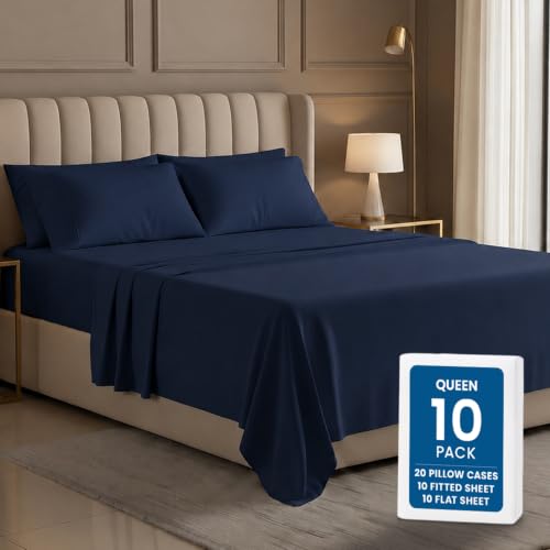 Utopia Bedding Bulk 10-Pack Queen Set (Navy)