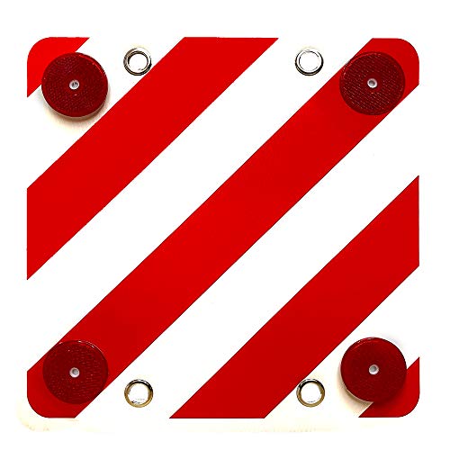 Panel Reflectante Señal Carga Sobresaliente con Ojales y Catadioptricos No Homologada 40 x 40 cm