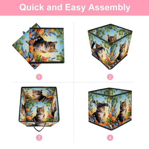 Bac de rangement cube durable avec finitions soignées en cuir