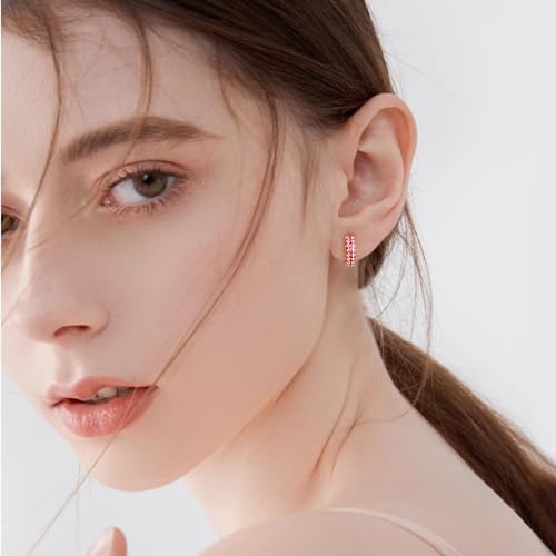 Brincos de argola pequenos coloridos de zircônia cúbica delicada para mulheres, meninas, cartilagem,
