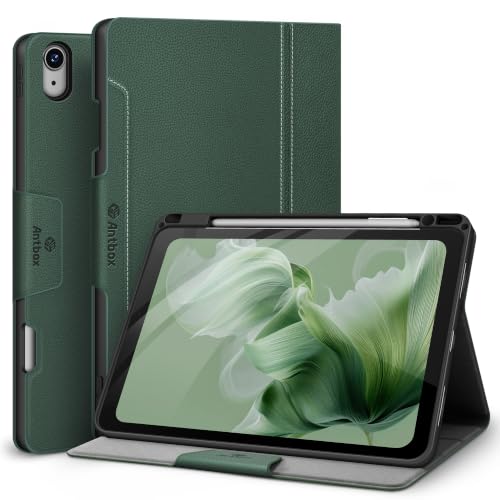 Antbox iPad Air 11�C���` M4/M3/M2 (2026/2025/2024)�AiPad Air ��5����/��4���� 10.9�C���` �r�[�K�����U�[ �y���V���z���_�[�t�� �^�C�s���O�p�x �����X���[�v/�E�F�C�N �}���`�X�^���h (�O���[��)