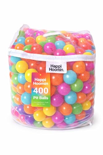 Happi Hoomin 400-Pack Ball Pit Balls for Kids & Babies – Soft, Comfortable Baby Ball Pit Balls, BPA & Phthalate-Free Play Pen Balls for Babies, 6 Bright Colors for Indoor & Outdoor Fun