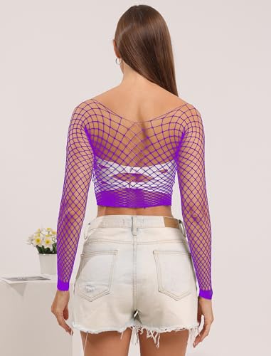 Image of Lemon Girl Women Fishnet Crop Tops Lingerie Babydoll Top Chemise One Size US 2-18