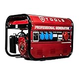 Stromgenerator 4900 Watt 6,5 PS Generator Stromerzeuger Benzin Notstromaggregat Strom hausversorgung für Garage Werkstatt Baustelle 3x 230V + 1x 400V 4-Takt Motor