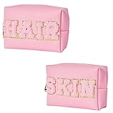 Burskit Preppy Patch Hair & Skin Travel Bag Portable Makeup Bags Bulk Pu Leather Cosmetic Waterproof