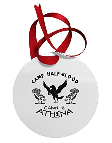 Tooloud Camp Half Blood Cabin 6 Athena Circular Metal Christmas Ornament #TOP11