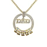 Personalized Name Necklace for Fathers Day Gift Stainless Steel Necklace Engraved Initial Name Beads
