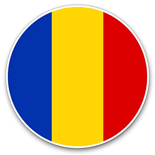 Image of Awesome Vinyl Stickers (Set of 2) 15cm - Romania Flag Romanian Travel Fun Decals for Laptops,Tablets,Luggage,Scrap Booking,Fridges #9097