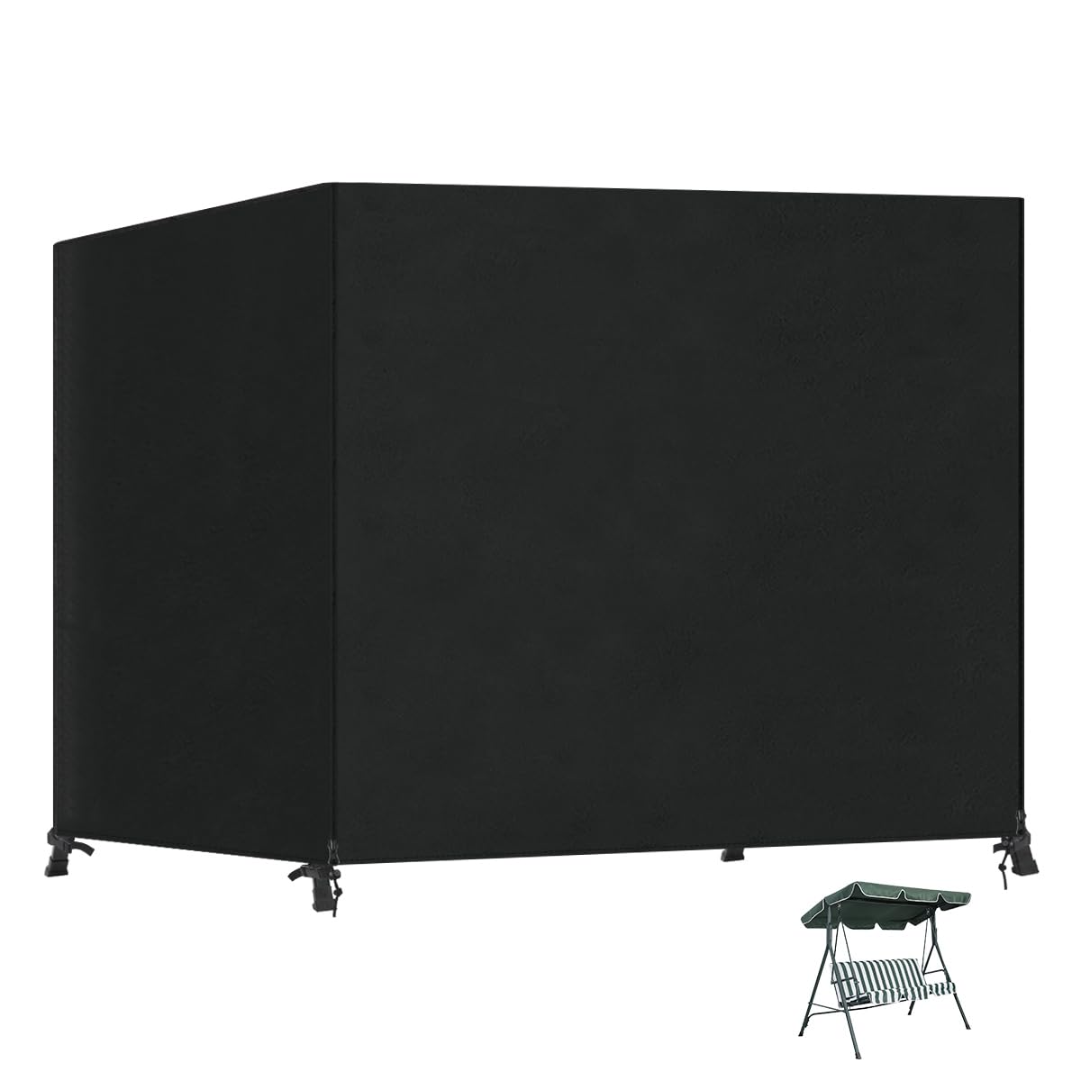 SanGlory Funda Balancin Jardin Exterior 3 Plazas Funda Columpio Jardin Impermeable Funda Protectora para Columpio de jardín, Resistente al Viento, Resistente al desgarro, 210x150x150cm