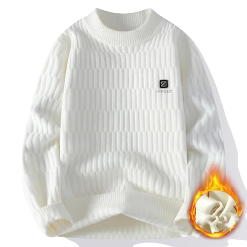 Men's Casual Crewneck Cable Knitted Sweater Ribbed Knit Winter Warn Sweaters Casual Long Sleeve Fleece Pullover2
