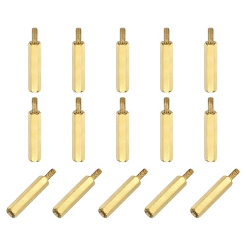 Image of uxcell 15Pcs Male to Female Thread Spacer Screws, M2.5 x 20mm + 6mm Brass Hex Standoff Screws PCB Motherboard for Drone Quadcopter, Computer and Circuit Board