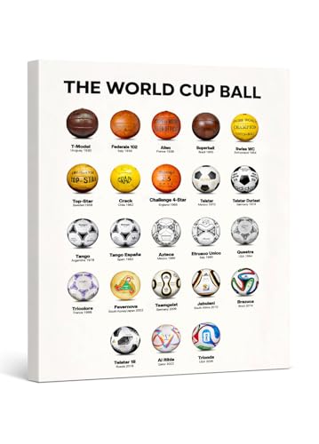 Soccer Wall Art Poster, World Cup Ball, Framed Canvas 8x10
