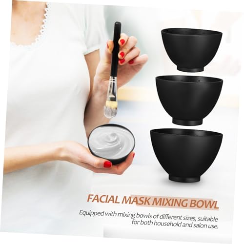 3 piezas de tazones de silicona para mezclar mascarillas miniatura 7