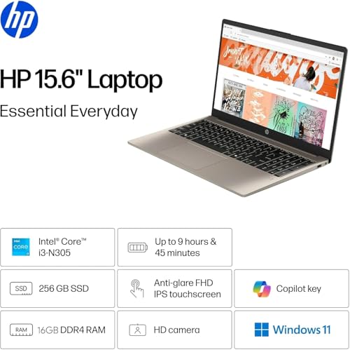 Image of HP 15.6 inch FHD Touchscreen Business Laptop, Intel 8-Core i3 Processor (Beat i5-1155G7), 8GB RAM, 512GB SSD, Essential Home & Student PC, Windows 11 w /o Mouse