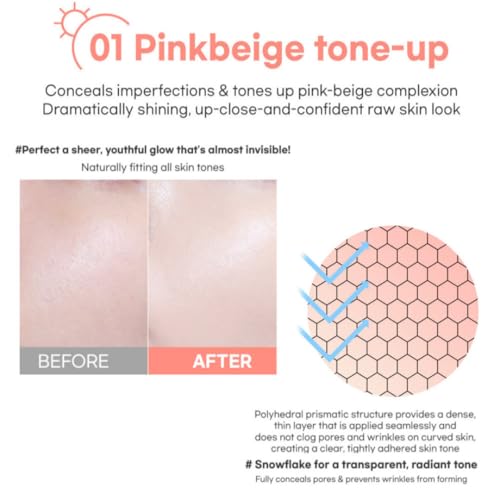 BU:NiO Calming Cool Tone up sun Cushion Foundation SPF50+ CC/BB Cream(0.88FlOz) Transparent&Natural tone-up&Even skin tone-Whitening&Wrinkle Improvement,Derma tested (Pink Beige, 0.88Fl Oz (Refill))