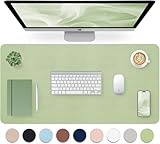 Bloss Green Desk Mat, Desk Matt for Desktop, Large Leather Desk Pad, Desk Pad Mat Waterproof, Computer Mat for Office Work/Home/Decor (31.5 x 15.7 Inches)